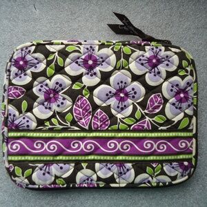 Vera Bradley Plum Petals Tablet Sleeve Zip around Quilted Carrying Case Purple